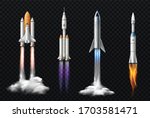 rocket launch realistic set... | Shutterstock .eps vector #1703581471