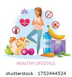 healthy lifestyle habits... | Shutterstock .eps vector #1752444524