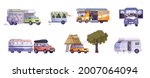 camping trailer car caravan... | Shutterstock .eps vector #2007064094