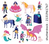 Fairy Tale Characters Icon Set...