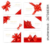 gift paper cards set with red... | Shutterstock .eps vector #267368384