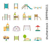 Playground Flat Icons Set With...