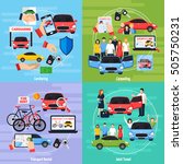carsharing concept icons set... | Shutterstock .eps vector #505750231
