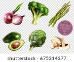 set of realistic vegetables... | Shutterstock .eps vector #675314377