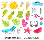 collection of summer stuff... | Shutterstock .eps vector #702004321