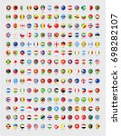 vector circle world flags with... | Shutterstock .eps vector #698282107