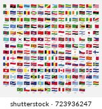 set of wavy flags. vector... | Shutterstock .eps vector #723936247