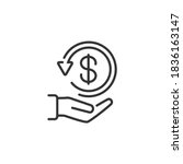 cashback icon. return money... | Shutterstock .eps vector #1836163147