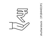 rupee in hand line icon... | Shutterstock .eps vector #1918440191