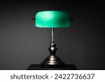 Classic banker desk lamp on...