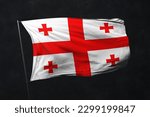 Georgia flag isolated on black background with clipping path. flag symbols of Georgia. flag frame with empty space for your text.