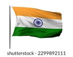India flag isolated on white background with clipping path. flag symbols of India. flag frame with empty space for your text.