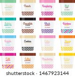 various ice cream flavours in... | Shutterstock .eps vector #1467923144