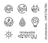 Renewable Energy Line Icon Logo ...