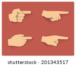 Pointing Hand Flat Icons