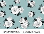 beautiful floral pattern. roses ... | Shutterstock . vector #1300267621