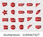 new sticker set tag icon  red... | Shutterstock .eps vector #1104467327