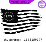 scratched betsy ross flag.... | Shutterstock .eps vector #1895159377