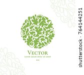 vector organic emblem. can be... | Shutterstock .eps vector #764144251
