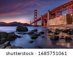 Golden Gate Bridge during sunset new San Fransisco, USA