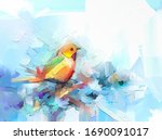 abstract colorful oil  acrylic... | Shutterstock . vector #1690091017