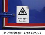 warning sticker for blind spot