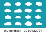 clouds icon set flat style | Shutterstock .eps vector #1710422734