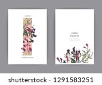 botanical wedding invitation... | Shutterstock .eps vector #1291583251