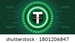 tether coin symbol with crypto... | Shutterstock .eps vector #1801206847