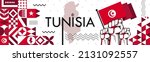 tunisia flag and map with... | Shutterstock .eps vector #2131092557