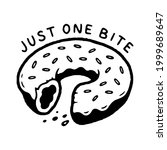 just one bite donut logo black... | Shutterstock . vector #1999689647