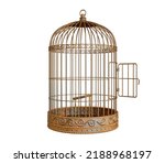 Vintage metal bird cage with...