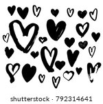 collection black hearts... | Shutterstock .eps vector #792314641