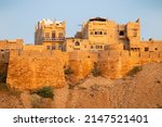 Small photo of Jaisalmer,Rajasthan,India - October 15,2019: Jaisalmer Fort or Sonar Quila or Golden Fort. living fort - made of yellow sandstone. UNESCO world heritage site at Thar desert along old silk trade route.
