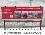 Signs and symbols of fire hydrant system at Decathlon, Uluberia, Howrah, India.