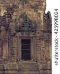 Small photo of Close-up Triple Crown Castle.Old city Lopburi Thailand.Vintage tone.