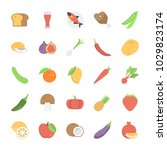  fruits  vegetables and foods... | Shutterstock .eps vector #1029823174