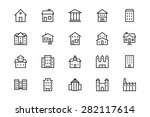 Buildings and Furniture Line Vector Icons 1