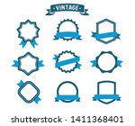 ribbons and labels. blue design ... | Shutterstock .eps vector #1411368401