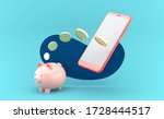 smartphone sending money into... | Shutterstock . vector #1728444517