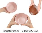 Pink Dish In Woman Hands...