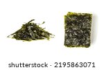 Small photo of Tasty nori seaweed isolated on a white background.