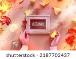 Autumn frame  caption greeting...