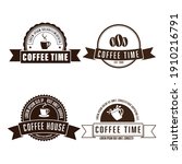 vector set of coffee logo and... | Shutterstock .eps vector #1910216791