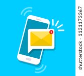 unread email notification. new... | Shutterstock .eps vector #1121173367