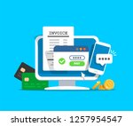 online payment concept.... | Shutterstock .eps vector #1257954547