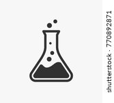 Chemistry flask icon. Science technology. flat design for chemistry, laboratory, science, biotechnology concepts.