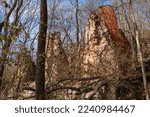 Small photo of Abandoned ruins of old brick kilns at Pecumsaugan Creek and The Blackball Mines Nature Preserve in North Utica, Illinois.
