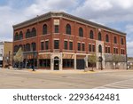 Small photo of Rochelle, Illinois - United States - April 24th, 2023: Downtown building and storefront in Rochelle, Illinois, USA.
