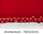 red christmas background in red ... | Shutterstock . vector #760123141